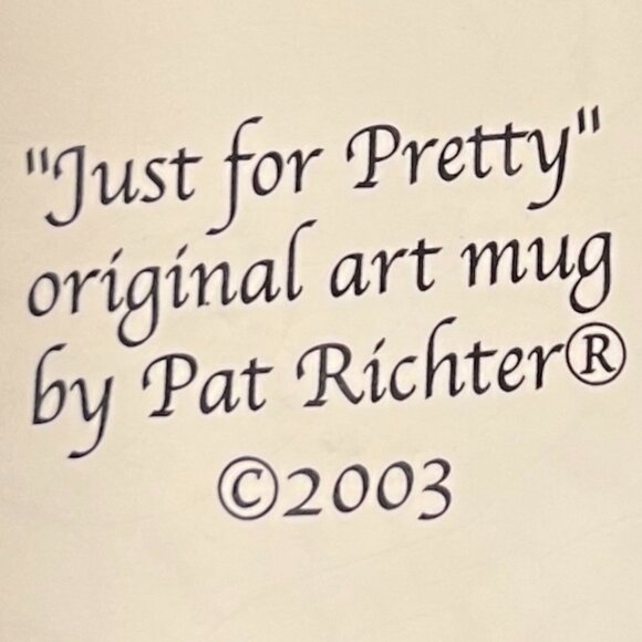 “Just for Pretty" Art Mug by Pat Richter 2003 ~ Red Barn w/ Star Quilt Hex Sign - Picture 13 of 13